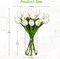 12 Pcs Artificial White Tulips in Glass Vase with Faux Water, Real Touch Fake Flower Arrangement with Light Floral Scent, 7.5" Small Silk Tulips Centerpiece for Dining Table, Bathroom & Home Decor